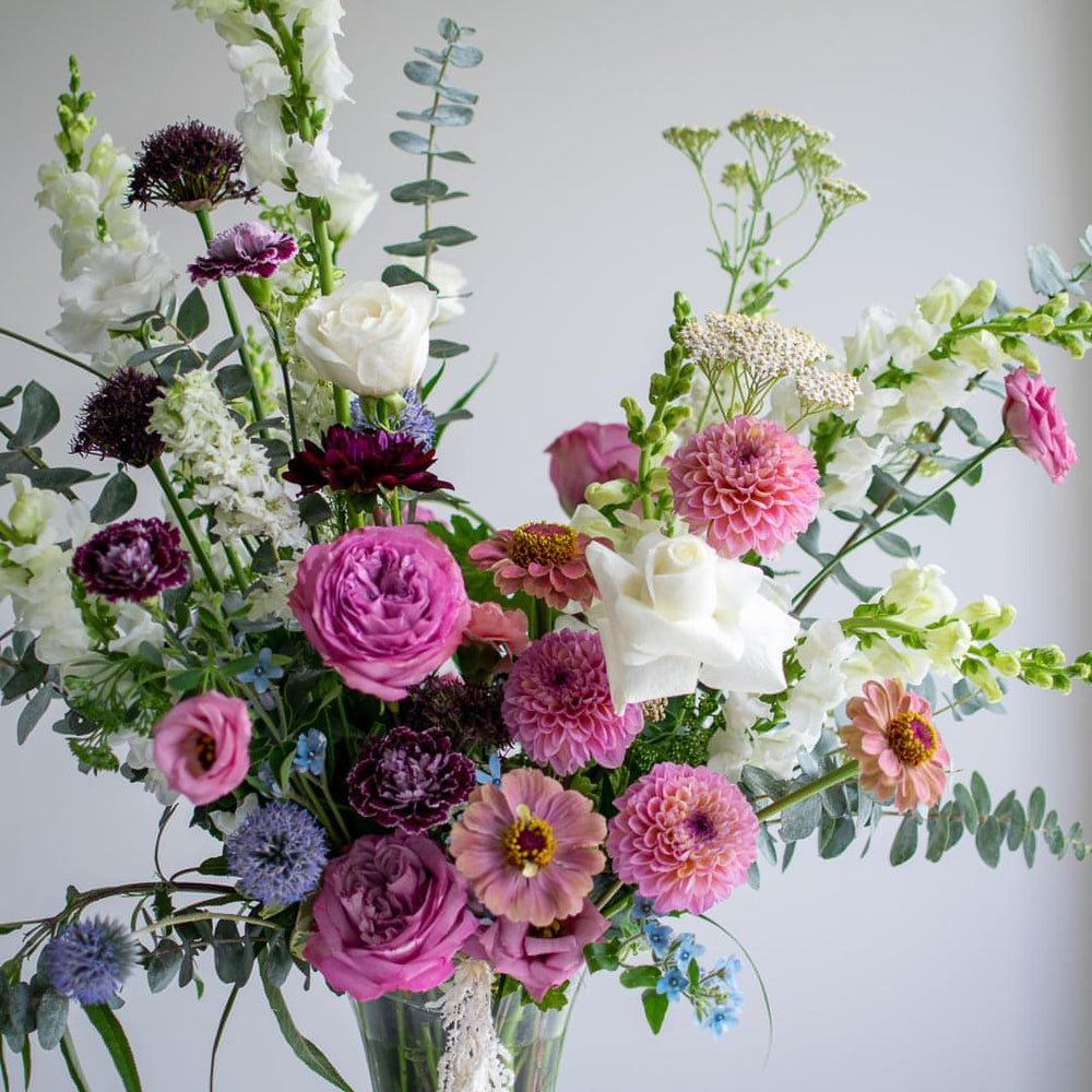 Luxe Footed Glass Vase Arrangement | Fresh Flowers Delivered Same Day