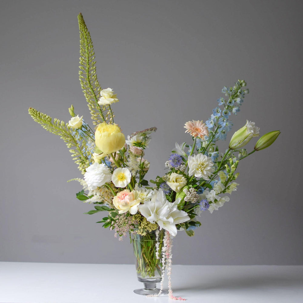 Luxe Footed Glass Vase Arrangement | Fresh Flowers Delivered Same Day